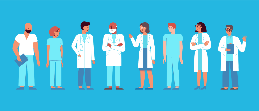 A group of infectious diseases clinicians standing together