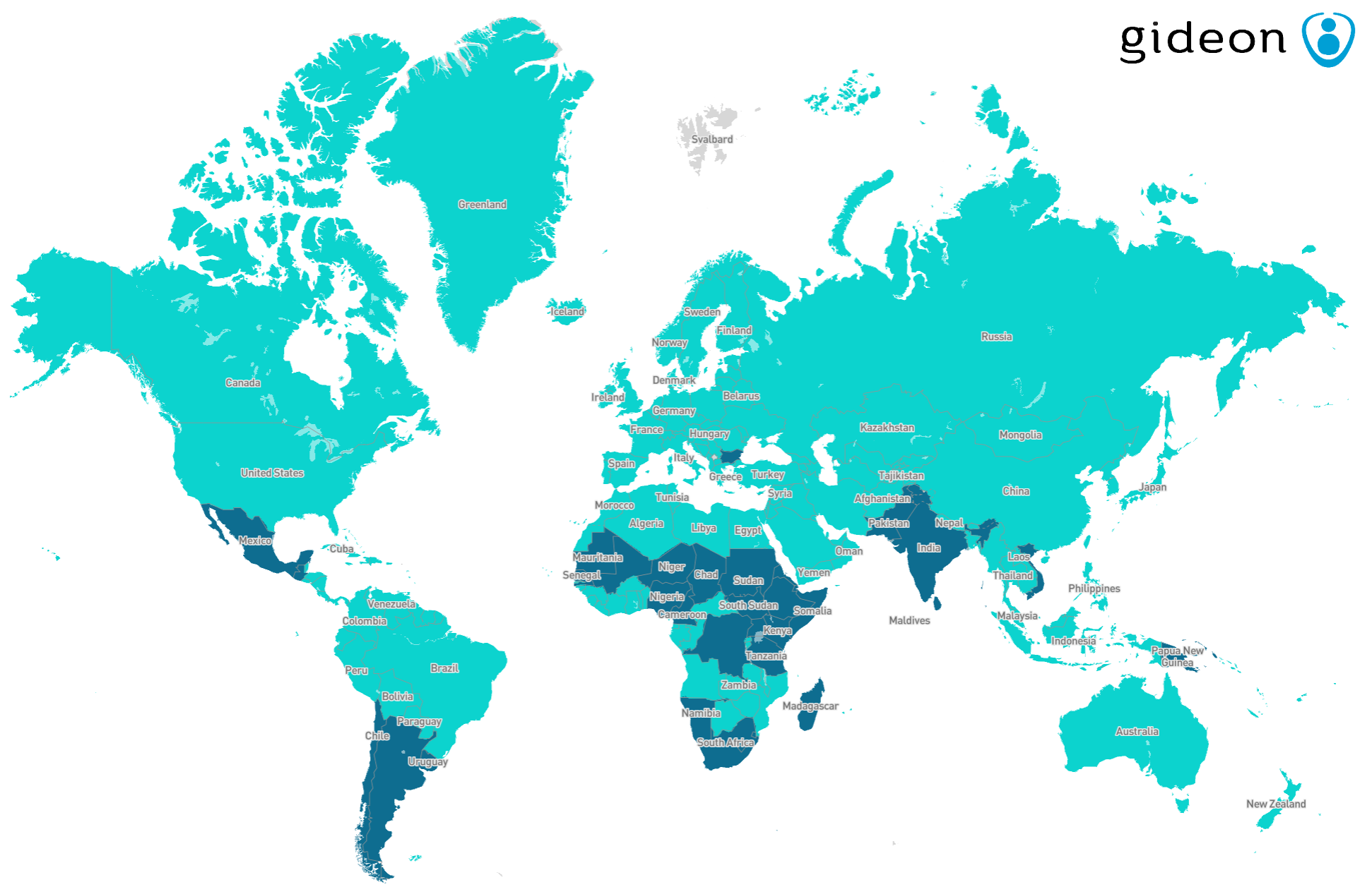 Mycetoma global distribution map